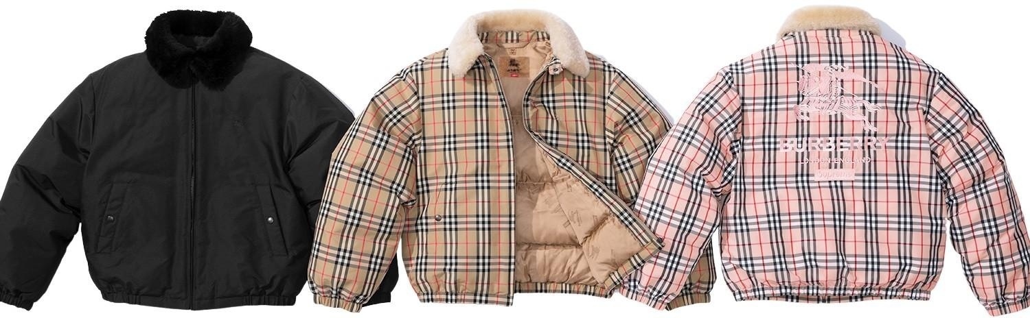 Supreme®/Burberry®Shearling Collar Down Puffer Jacket